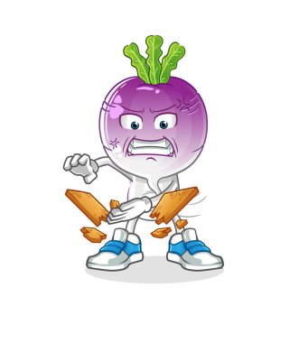 turnip head cartoon karate mascot. cartoon vector