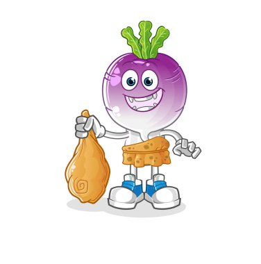 turnip head cartoon ancient. cartoon mascot vector