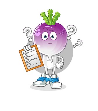 turnip head cartoon schedule list vector. cartoon character