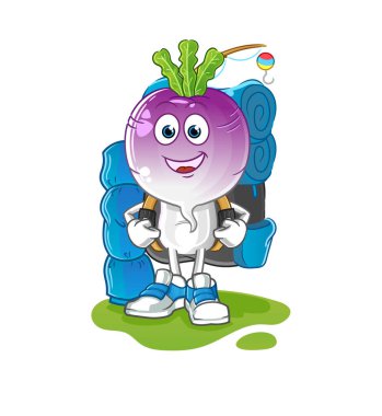 turnip head cartoon go camping mascot. cartoon vector