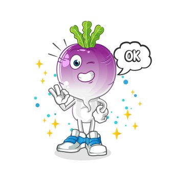 turnip head cartoon agree mascot. cartoon vector