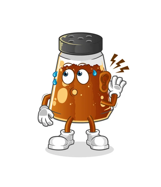 Pepper Powder Eavesdropping Vector Cartoon Character — Stock vektor