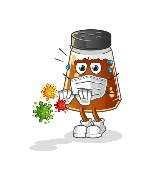 Pepper Powder Refuse Viruses Cartoon Cartoon Mascot Vector — Stockvector