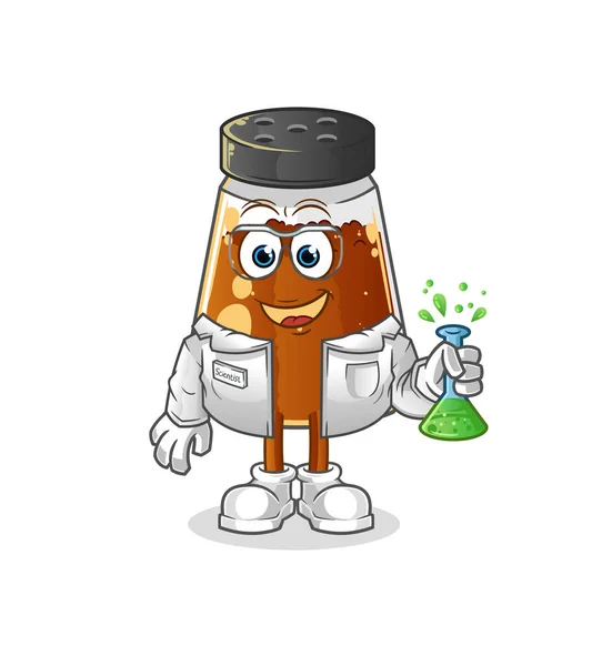 Pepper Powder Scientist Character Cartoon Mascot Vector — Stock Vector