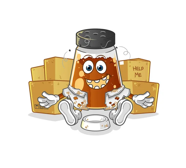 Pepper Powder Homeless Character Cartoon Mascot Vector — Vetor de Stock