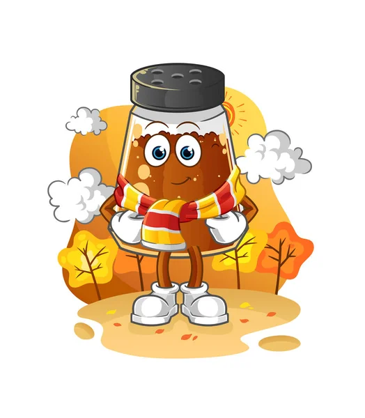 pepper powder in the autumn. cartoon mascot vector