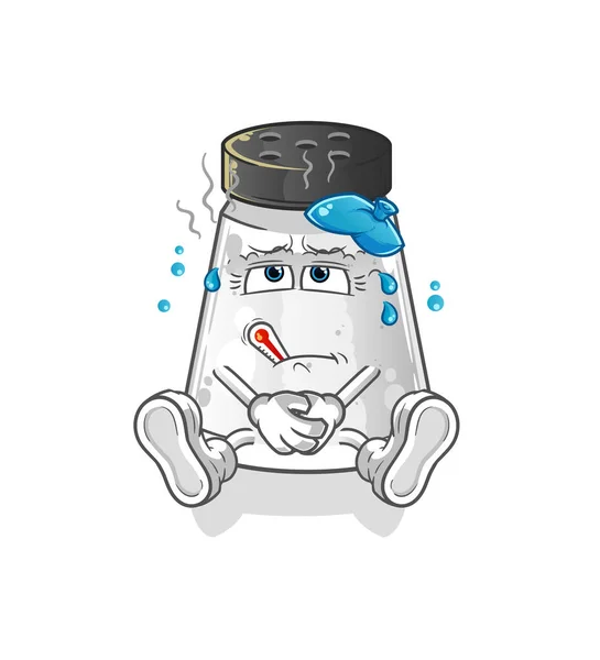 Salt Shaker Sick Vector Cartoon Character — Vetor de Stock