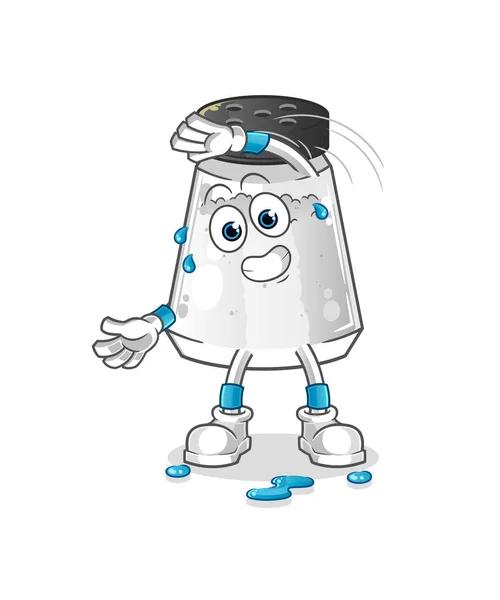 Salt Shaker Stretching Character Cartoon Mascot Vector — Stock Vector