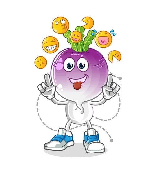 Turnip Head Cartoon Laugh Mock Character Cartoon Vector — Wektor stockowy
