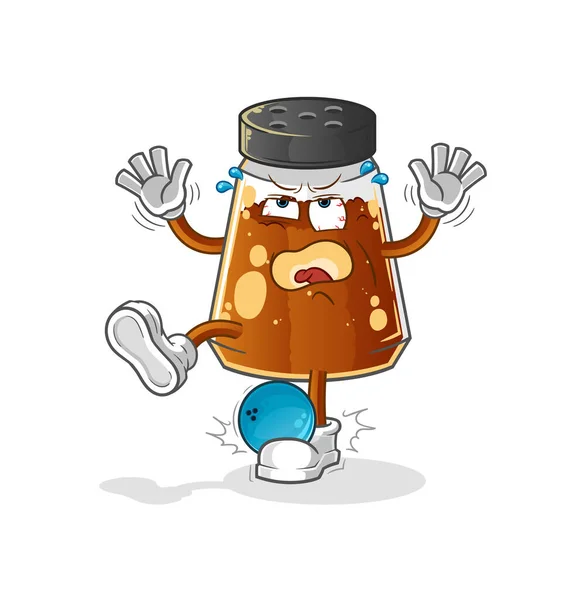 Pepper Powder Hiten Bowling Cartoon Cartoon Mascot Vector — Stock vektor