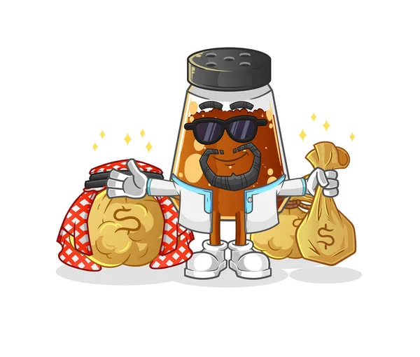 pepper powder rich arabian mascot. cartoon vector