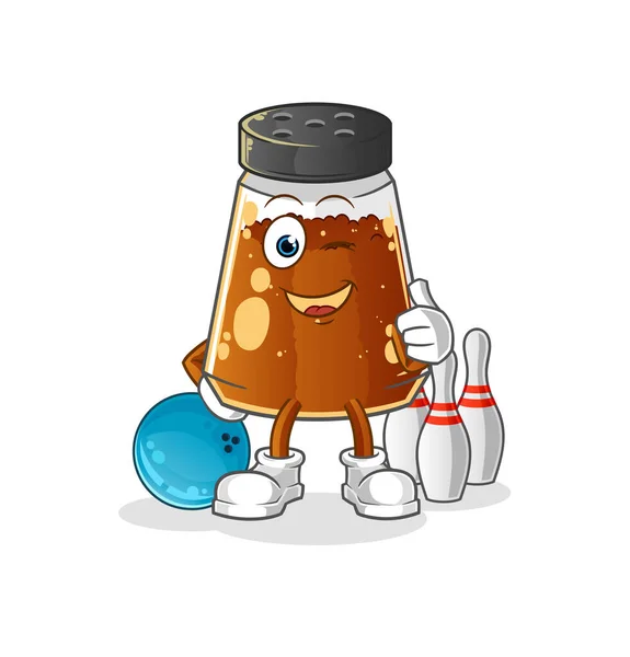 Pepper Powder Play Bowling Illustration Character Vector — Stockvector
