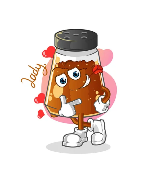 Pepper Powder Flirting Illustration Character Vector — Stockvector