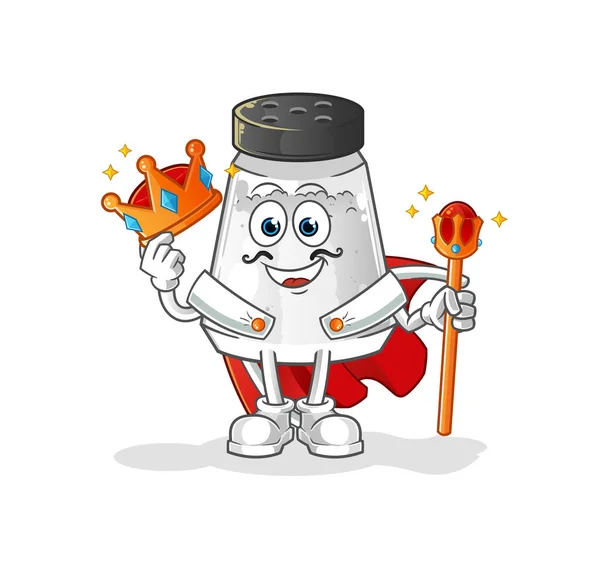 Salt Shaker King Vector Cartoon Character — Vettoriale Stock