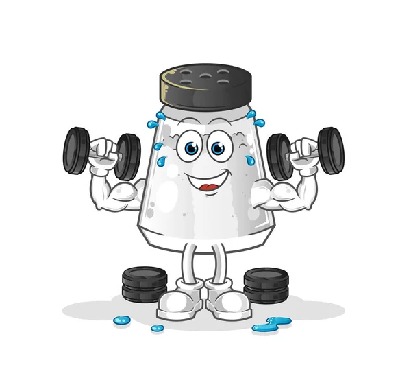 Salt Shaker Weight Training Illustration Character Vector — Stock Vector