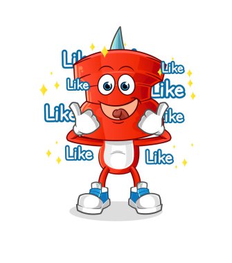 push pin head cartoon give lots of likes. cartoon vector