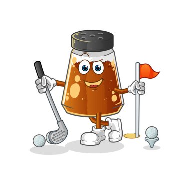 pepper powder playing golf vector. cartoon character