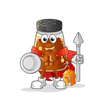 pepper powder spartan character. cartoon mascot vector