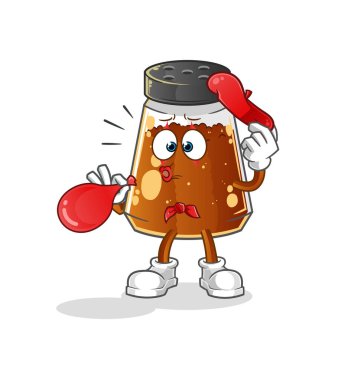 pepper powder pantomime blowing balloon. cartoon mascot vector