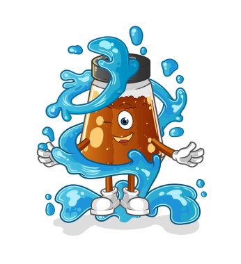 pepper powder fresh with water mascot. cartoon vector