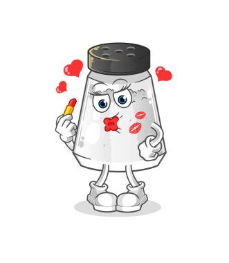 salt shaker make up mascot. cartoon vector