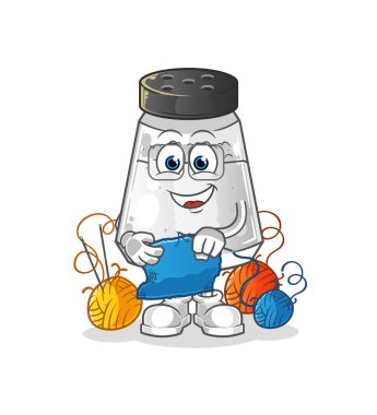 salt shaker tailor mascot. cartoon vector