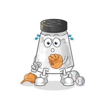 salt shaker baseball Catcher cartoon. cartoon mascot vector