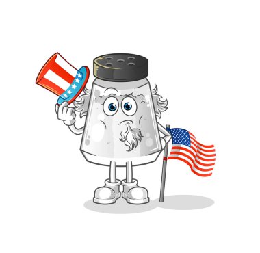 salt shaker uncle sam character. cartoon mascot vector