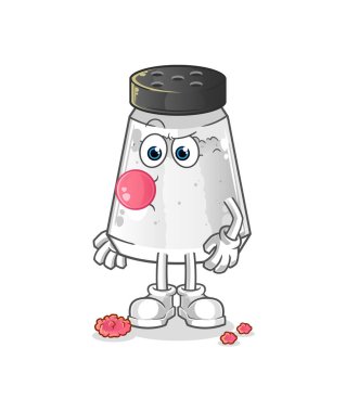 salt shaker chewing gum vector. cartoon character