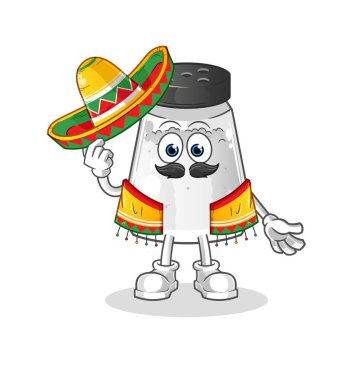 salt shaker Mexican culture and flag. cartoon mascot vector