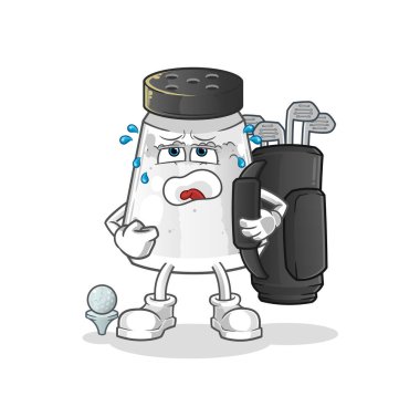 salt shaker with golf equipment. cartoon mascot vector