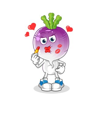 turnip head cartoon make up mascot. cartoon vector