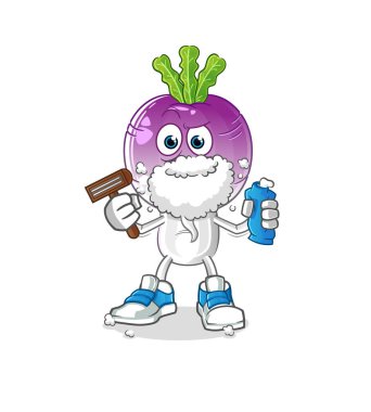 turnip head cartoon shave facial hair vector. cartoon character