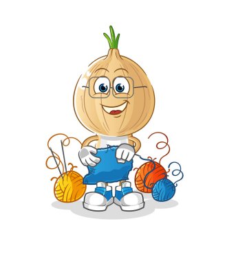 garlic head cartoon tailor mascot. cartoon vector