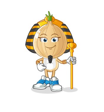 garlic head cartoon ancient egypt. cartoon mascot vector