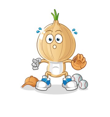 garlic head cartoon baseball Catcher. cartoon mascot vector