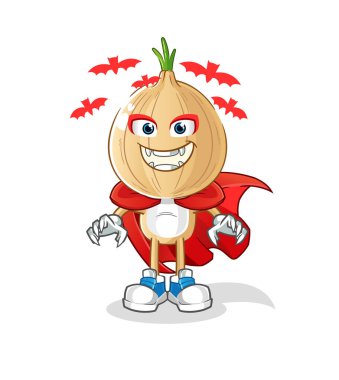 garlic head cartoon Dracula illustration. character vector
