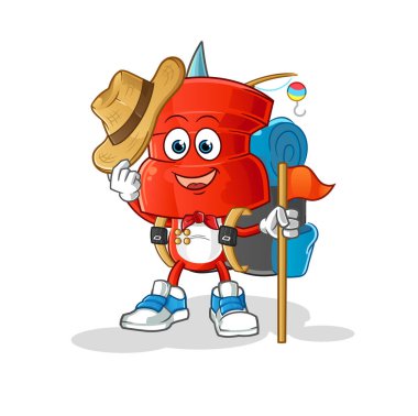 push pin head cartoon scout vector. cartoon character