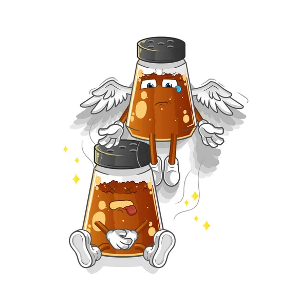 Pepper Powder Spirit Leaves Body Mascot Cartoon Vector — Stock Vector