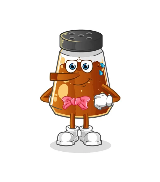 Pepper Powder Lie Pinocchio Character Cartoon Mascot Vector — ストックベクタ