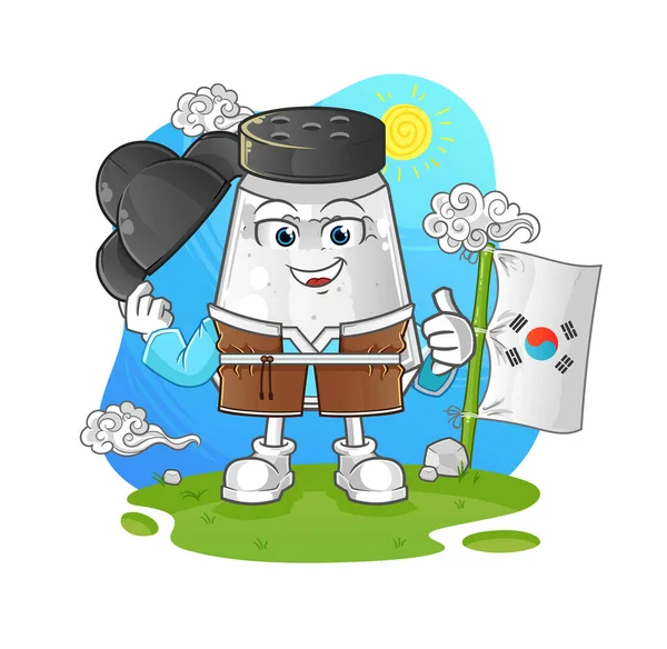 Sal Shaker Vetor Cultura Coreana Personagem Desenho Animado —  Vetores de Stock