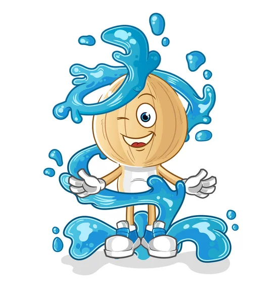 garlic head cartoon fresh with water mascot. cartoon vector