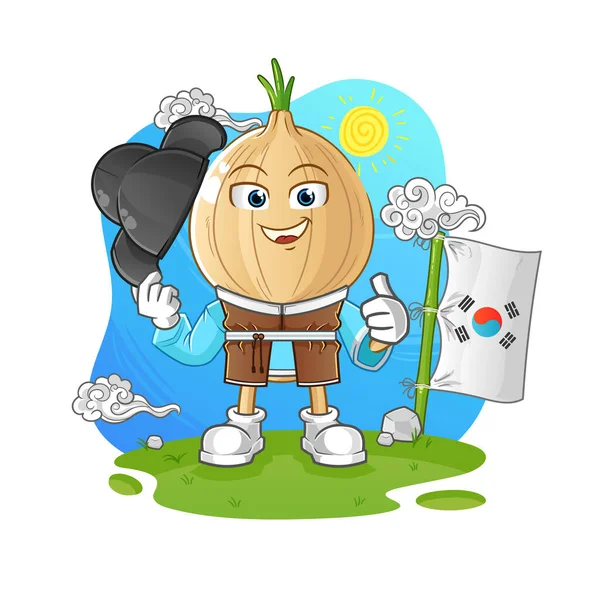 garlic head cartoon korean culture vector. cartoon character