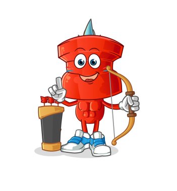 push pin head cartoon native american tribe. cartoon vector