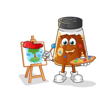 pepper powder artist mascot. cartoon vector
