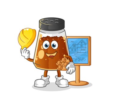 pepper powder Architect illustration. character vector