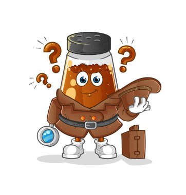 pepper powder detective vector. cartoon character