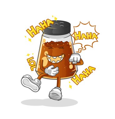pepper powder Laugh Out Loud character. cartoon mascot vector