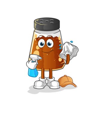 pepper powder cleaner vector. cartoon character