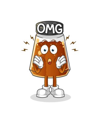 pepper powder Oh my God vector. cartoon character